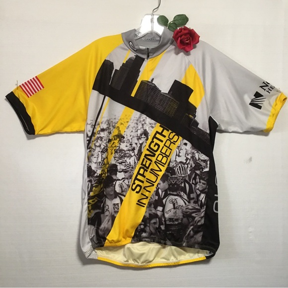 SUGOI Cycling Jersey 1/4 Zip LG Black yellow gray white. EUC Like New - Picture 7 of 13
